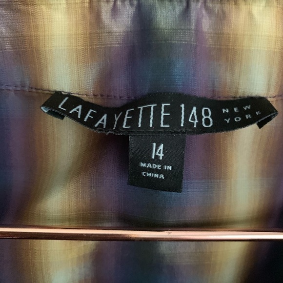 Lafayette 148 Clarissa Plaid Sleeveless Shirt - Picture 6 of 8